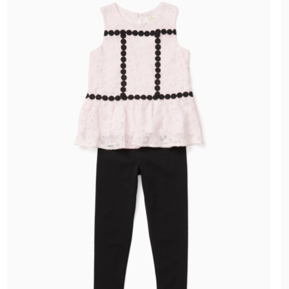 kate spade ♠️Little Girls Poplin Top & Legging set